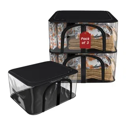Kuber Industries Black Set of 3 Regular Drawer Organiser Organisers-29
