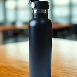 THE HOME CO. Black & Steel Single Stainless Steel Solid Water Bottle-91