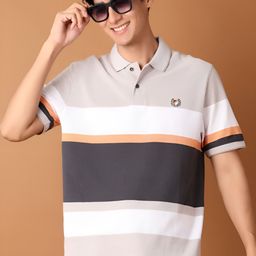 V-Mart Men Striped Polo Collar T-shirt-picture-27