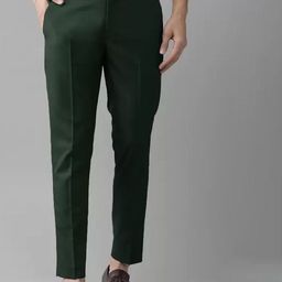 PESADO Men Smart Slim Fit Solid Cotton Formal Trousers-image-75