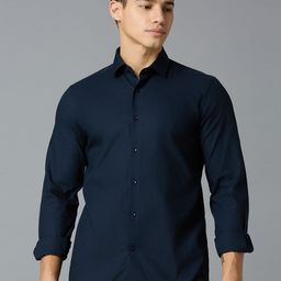 Reid & Taylor Men India Slim Fit Spread Collar Solid Cotton Casual Shirt-image-94