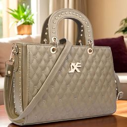 Speed X Fashion Women Textured Structured Leather Handheld Bag-44