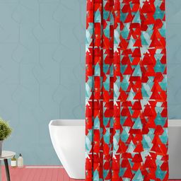 ArtzFolio Blue & Red Printed Waterproof Shower Curtain-image-100