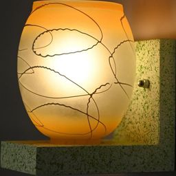 SOMIL Yellow Glass Cylinder Printed Wall Lamps-image-97