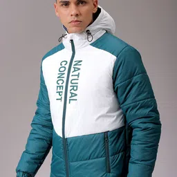 The Indian Garage Co Men Hooded Colourblocked Casual Quilted Jacket-picture-53