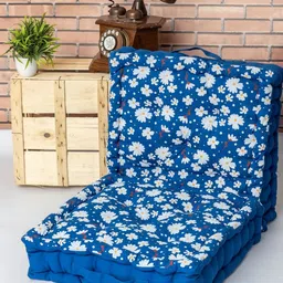 SKANDA FAB 2-Pcs Blue Floral Printed Pure Cotton Floor Cushions-picture-20