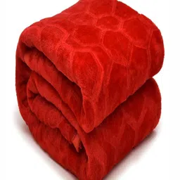 CHICERY Red Geometric Mink Heavy Winter Single Bed Blanket-image-57