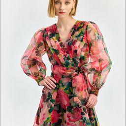 COVER STORY Women Floral Printed Fit & Flare Wrap Mini Dress-image-100