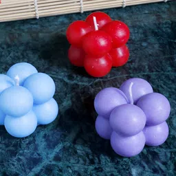 Aura Set Of 3 Red & Blue Tea Light Candle-picture-22