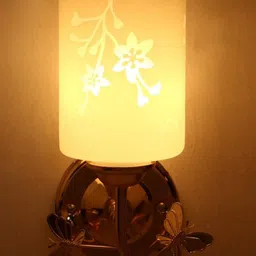 Somil Premium Designer Glass Wall / Night Lamp Elegant & Stylish Dcor Accent for Modern Interiors, color- White; Size:- 19 X 17 X 29 CM-image-84