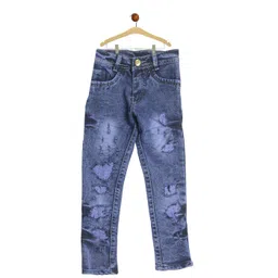 KIARAA Boys Narrow Slim Fit Heavy Fade Highly Distressed Jeans-image-22