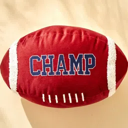 Home Centre Slate Kids Red & White Printed Football  Ellipse Pre Filled Cushions-30