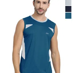 FTX Pack Of 4 Colourblocked Round Neck Dri-FIT Regular Fit Gym T-shirt-picture-12