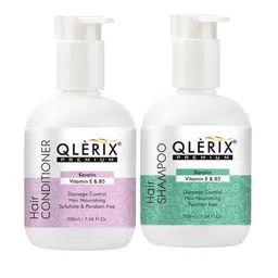QLERIX  Premium Keratin Set Of 2 Vitamin E & B5 Shampoo And Conditioner - 200 ml Each image 1