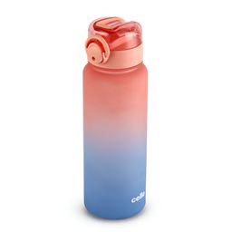 Cello Buzz Peach & Blue Motivational Gym Colourblocked BPA Free Water Bottle- 1160ml-image-122