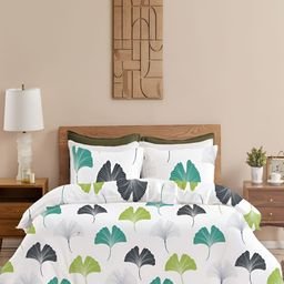 HOMEMONDE Blue & Green 3 Pieces Printed Cotton Single Duvet Cover & 2 Pillow Covers-picture-12
