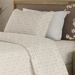 Boutique Living India White & Brown Printed Cotton 300TC King Bedsheet Set 2.74m x 2.74m-picture-35