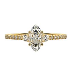 VALANOVA Women Sterling Silver Plated With Gold & Certified Lab Grown Diamond Ring 0.66cts-image-23