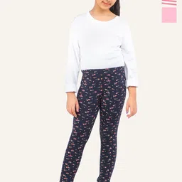 ariel Girls Pack Of 3 Printed Cotton Ankle-Length Leggings-picture-49