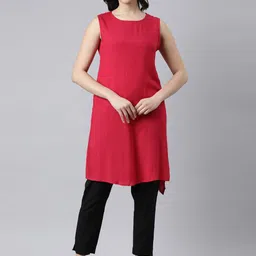 Samhitas Round Neck Cotton Straight Kurta-picture-21