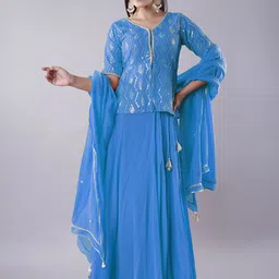 Utsav Fashion Embroidered Mirror Work Shibori Ready to Wear Lehenga & Blouse With Dupatta-image-87
