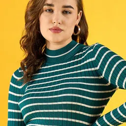 98 Degree North Women Striped Pullover-image-44
