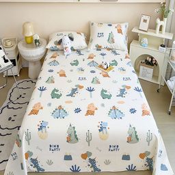 JC HOME White & Green Graphic Printed Cotton 220 TC Queen Bedsheet Set 1.8 m x 2.3 m-image-56