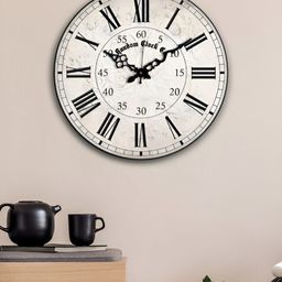 RANDOM Grey & Black Abstract Printed Analogue Contemporary Silent Wall Clock-11