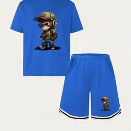 YK Girls Printed Round Neck T-Shirt With Shorts-image-68