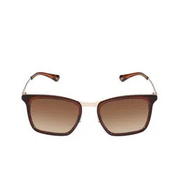 AUGEN Unisex Brown Lens & Gold-Toned Rectangle Sunglasses with image 2
