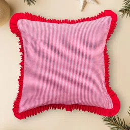 BandBox Red & White Checked Square Cushion Covers-17