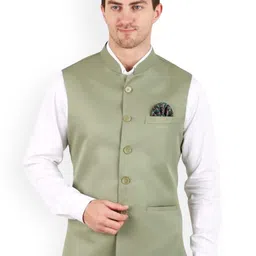 GRACYSHADE Mandarin Collar Cotton Nehru Jacket-41