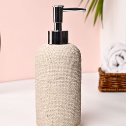 MARKET99 Off White & Cream Textured Soap Dispenser 310ml-30