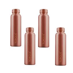 Torque Copper-Toned Set of 4 Copper Printed Water Bottle-31