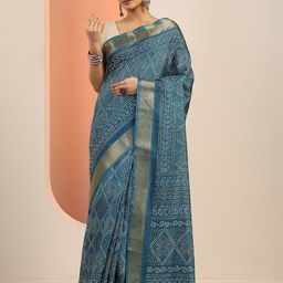 Libas Bandhani Printed Zari Saree-image-59