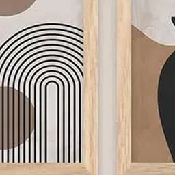 WALLLANE Brown 6 and more Piece Wood Abstract Wall Paintings-32