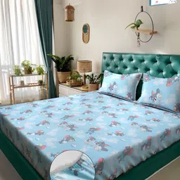 Myntra Elegant Homes Cartoon Characters Printed 400 TC King Bedsheet with 2 Pillow Covers-picture-8