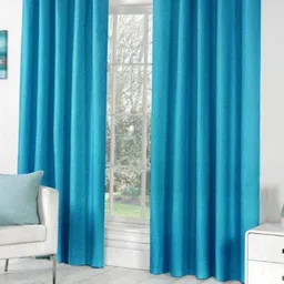 BELLA TRUE Blue 2 Pieces Semi Transparent Door Curtains-8