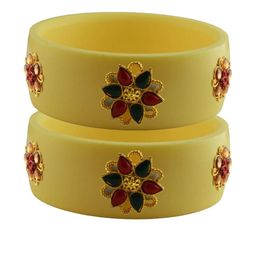 Vidhya Kangan Beige Plastic Bangles-image-22