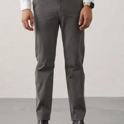 Minus One Men Slim Fit Chinos Trousers-image-50