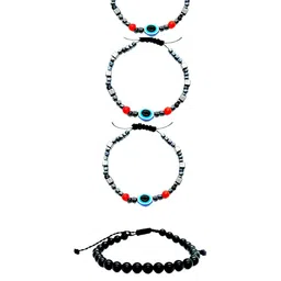 Dynamic Retail Global Men Set of 4 Beaded Stainless Steel Wraparound Bracelet-image-6