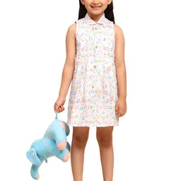 Funny Bones Clothings Print Peter Pan Collar A-Line Dress-image-75