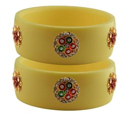 Vidhya Kangan Beige Plastic Bangles-image-23