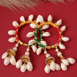 NMII Set Of 2 Moti & Beads Kaudi Latkan Bangles-87
