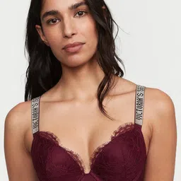 Victoria's Secret Floral Self Design Full Coverage Underwired Heavily Padded Push-Up Bra-image-9