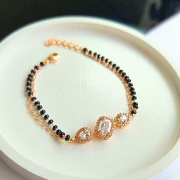 Anouk Women American Diamond Rose Gold-Plated Wraparound Bracelet-image-98