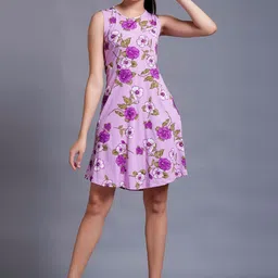 VANGULL Floral Print Fit & Flare Dress-picture-49