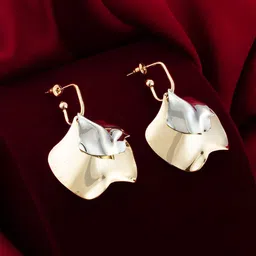 aadita Gold-Plated Contemporary Drop Earrings-48