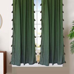 Dekor World Multicoloured Set of 2 Sheer Window Curtain-image-46