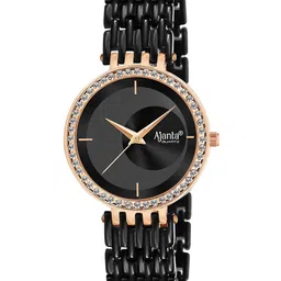 Ajanta Quartz Women Brass Dial & Bracelet Style Straps Analogue Watch AWC125ESL -05-55